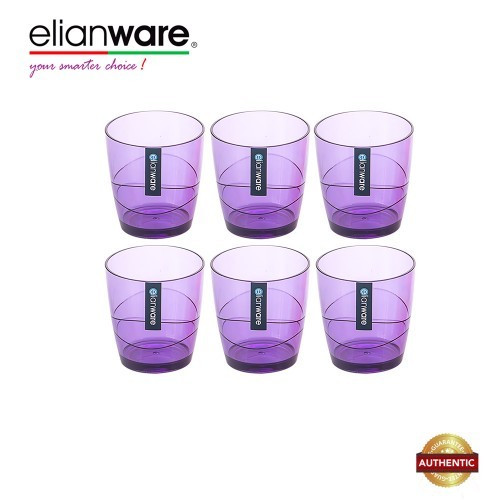 Elianware 220ml x 6 Pcs BPA Free Colourful Modern Drinking Cup Set