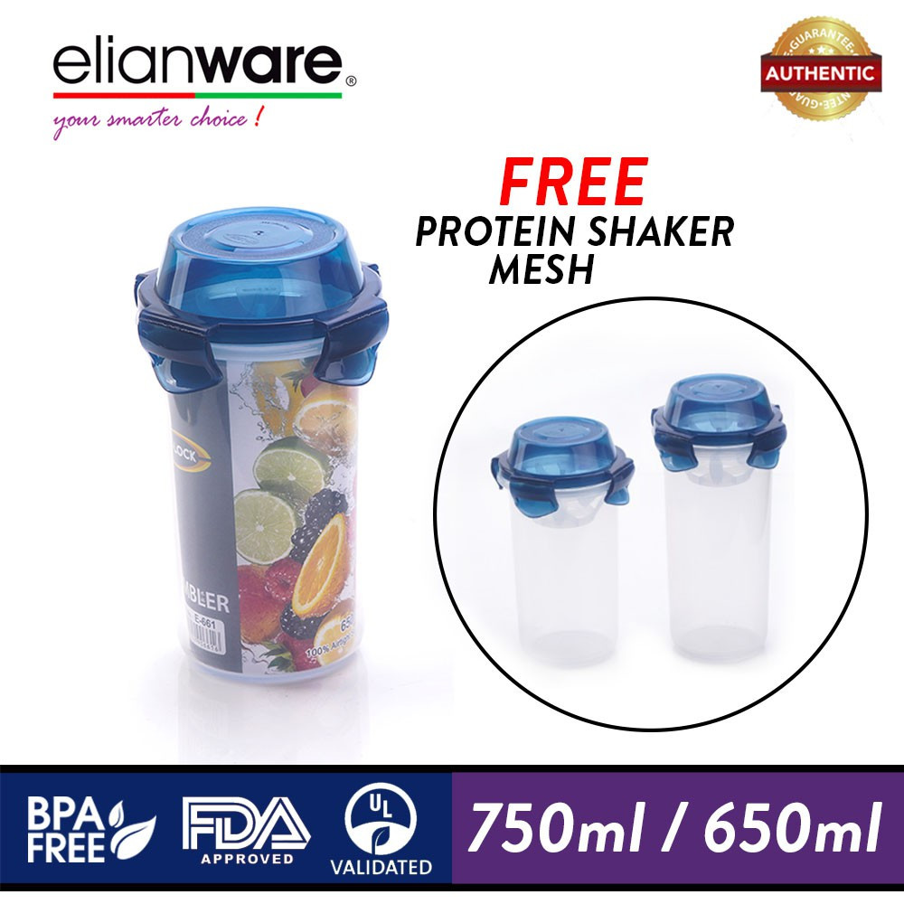 Elianware Ezy-Lock Airtight [BPA Free] Tumbler Water Bottle Shaker Container