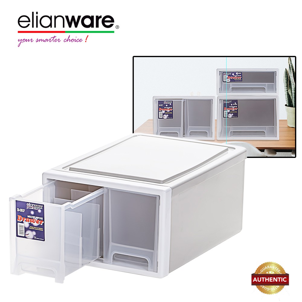 Elianware 10 Compartments Elegant Modern Office Drawer Storage Box