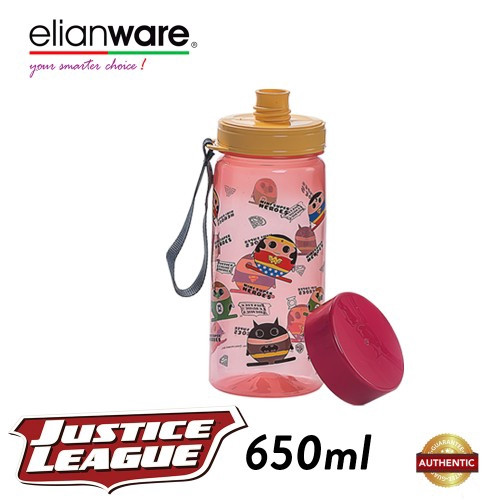 image of Elianware DC Justice League 650ml BPA Free Mini Super Heroes Water Bottle