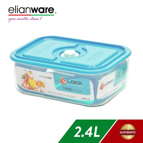 Elianware 2.4Ltr Airtight Glass Like Multipurpose Keeper x 1 Pcs