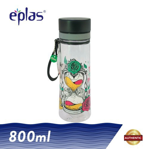 Eplas 800ml Time Moment BPA Free Transparent Water Tumbler