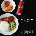Elianware 9’' Marble (6 Pcs Set) Dining Rice Pinggan Plate