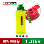 Elianware 1000ml Outdoor Strap Portable Hydration Beverage PET [BPA FREE] Bottle