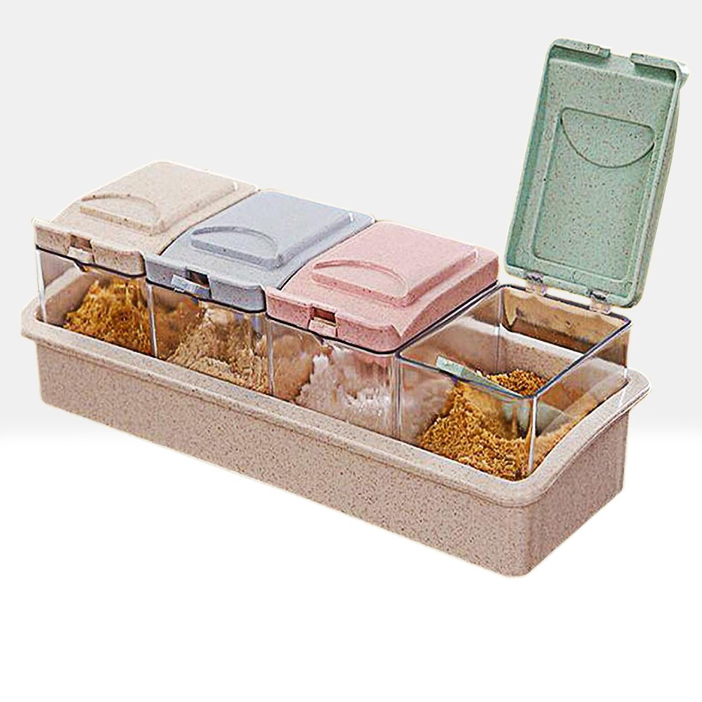RA-7570 Japanese Style New Generation 4 Slots Seasoning Storage Box RA-7570 Japanese Style New Generation 4 Slots Seasoning Storage Box