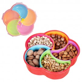 image of 5 Slots Big Capactiy Food Trays & Candy Container With Lid