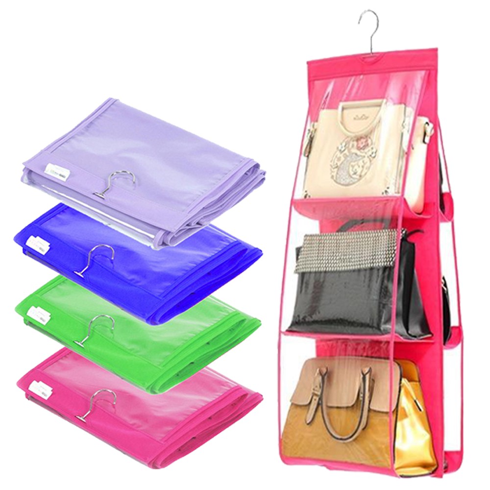 Borong Best ! 6 Slots Big Capacity Dust Proof Handbag Rack Organizer Borong Best ! 6 Slots Big Capacity Dust Proof Handbag Rack Organizer