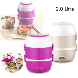 image of 3 Layer Multi Functional Food Rice Cooker (2.0 Litre) + Free MY 3 Pins Plug