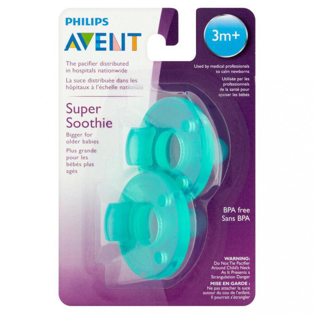 Avent Soothie Pacifier, 3+ Months, Green (Pack Of 2)