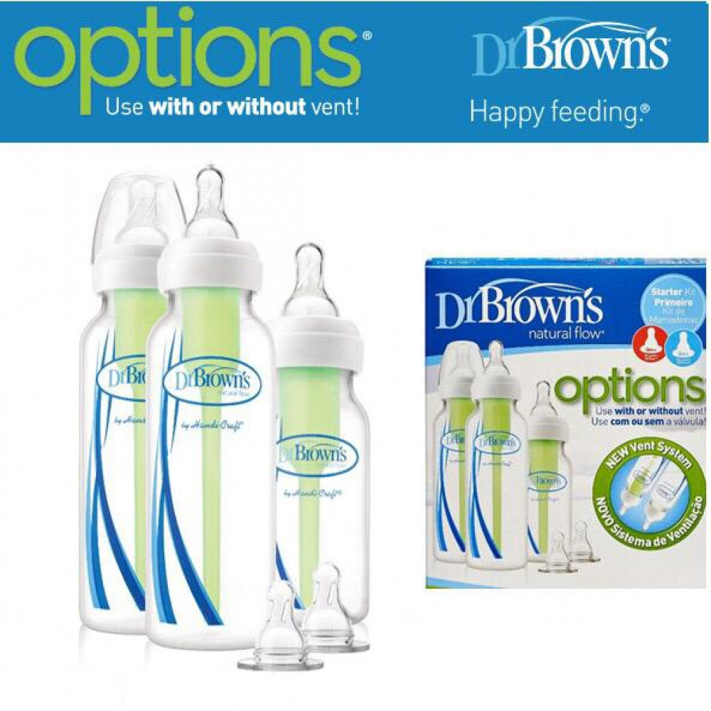 Dr. Brown's Options Standard Neck Baby Bottle starter kit x 3 pcs