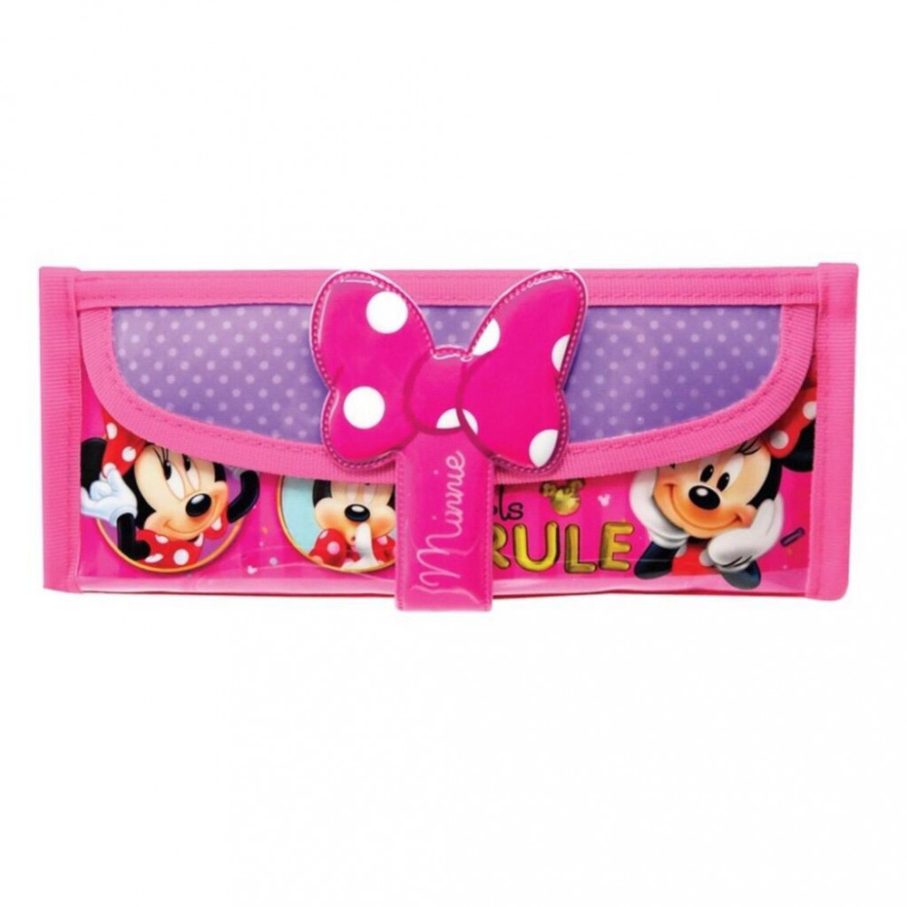 Disney Minnie Square Pencil Bag Minnie Ribbon with Pocket