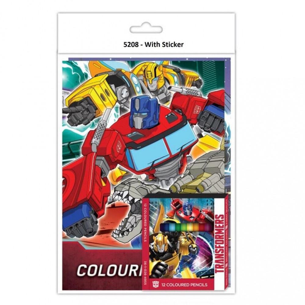 Transformers Activity & Colouring Book With Colour Pencil