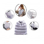Grey Stripe Cotton nursing cover multi use for Baby Car Seat Covers or stroller