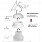 Breast pump wide neck bottle converter to standard