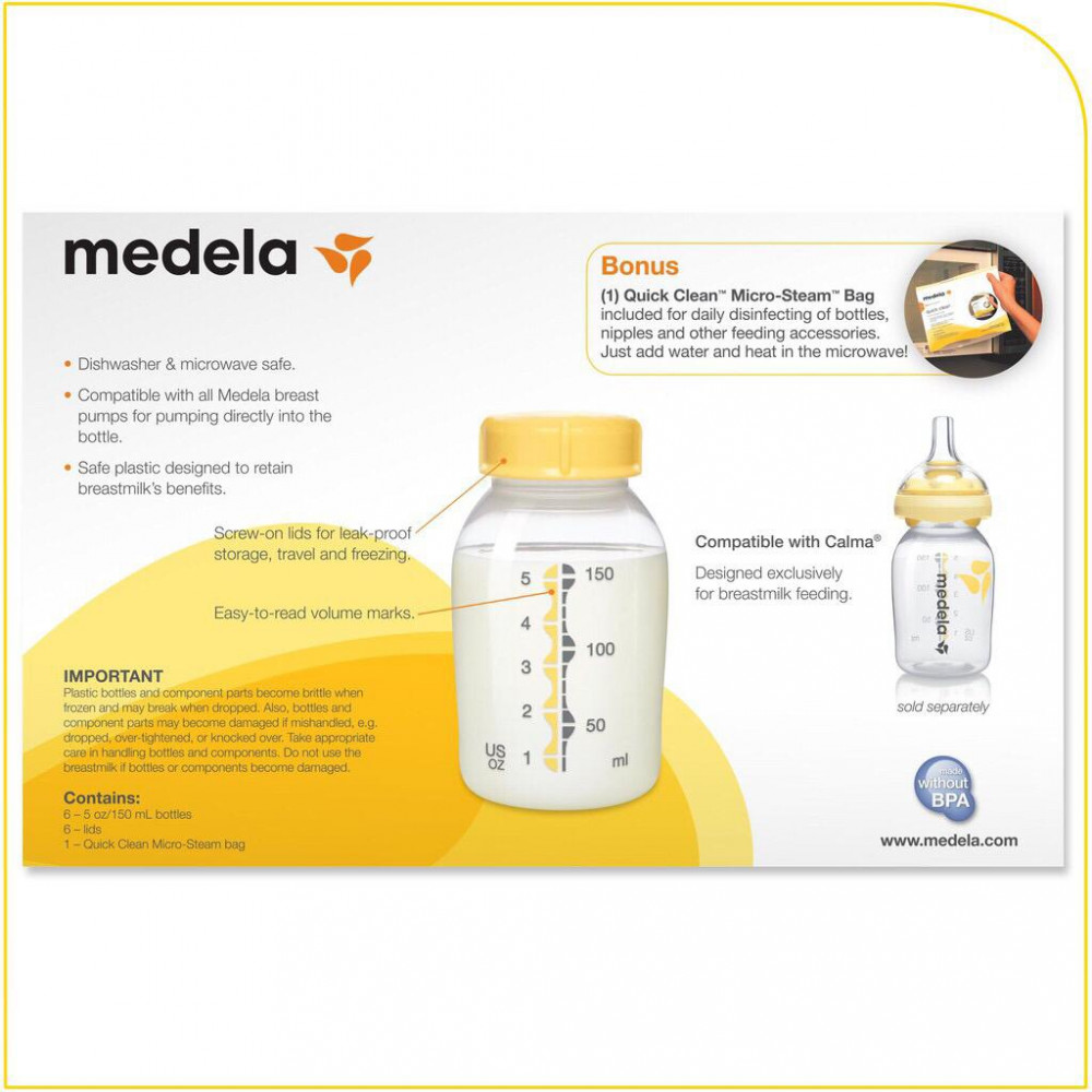 Medela Storage Bottles Breastmilk 150ml, 5 Oz