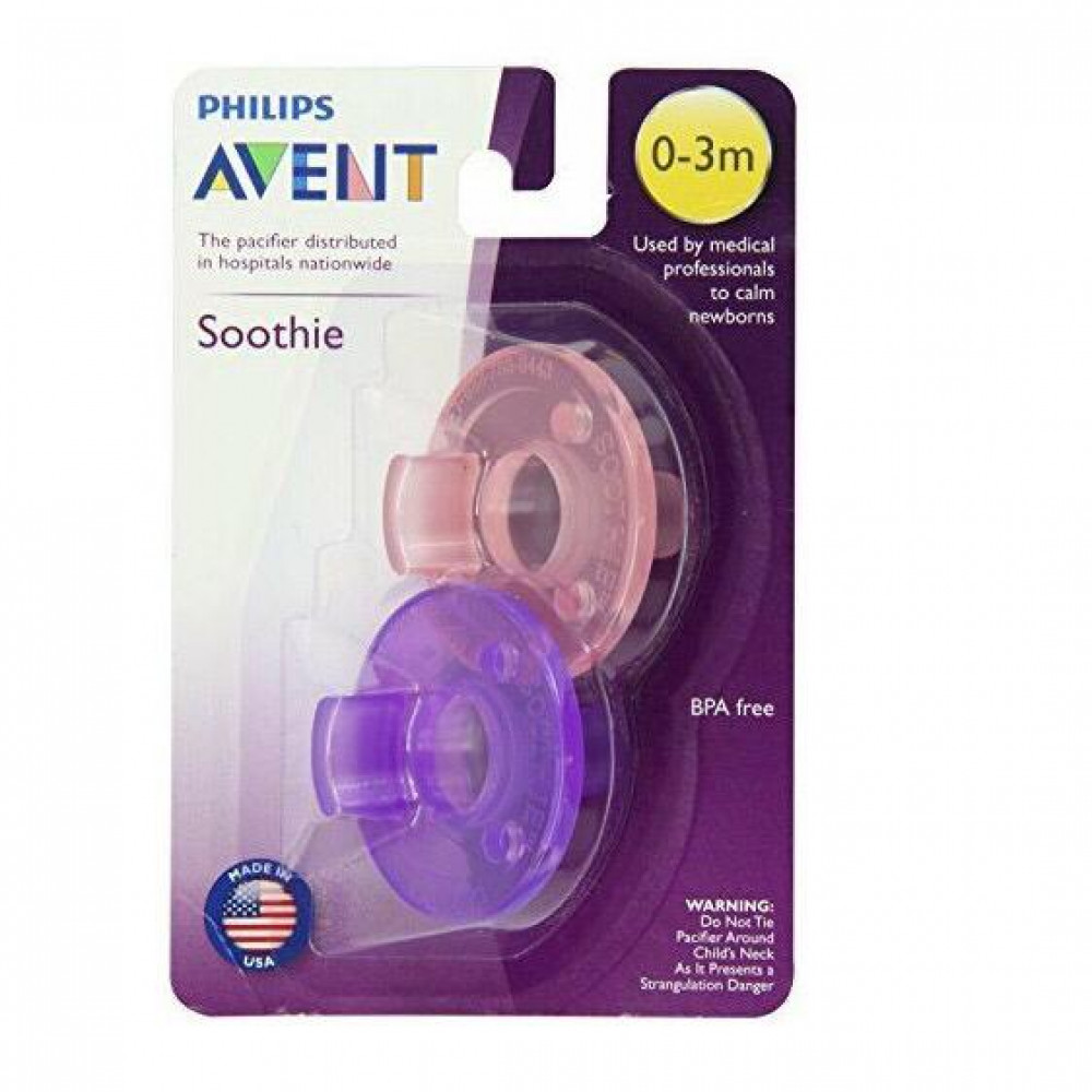 Avent Soothie Pacifiers 03 Months (Green, Pink/ Purple)