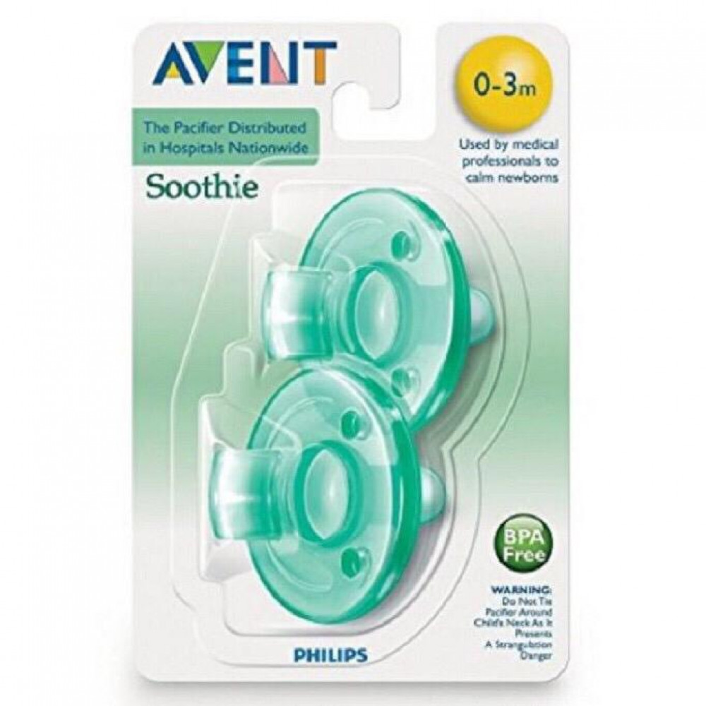 Avent Soothie Pacifiers 03 Months (Green, Pink/ Purple)