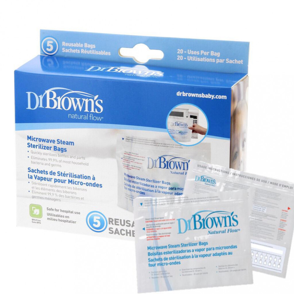 Dr Brown's Microwave Steam Steriliser Bags x 5 pcs