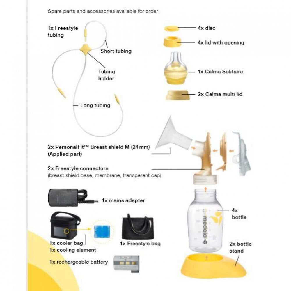 1 YR Local Warranty Medela Freestyle breast pump set with hands free bra