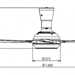 KDK Remote Control Type 4-Blades Ceiling Fan K14X5-GY (140cm/56″) 