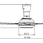 KDK Remote Control Type 4-Blades Ceiling Fan K14X5-GY (140cm/56″) 