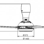 KDK Remote Control Type 5-Blades Ceiling Fan K14Y5-WT  (140cm/56″) 