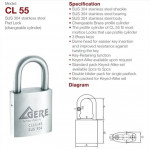 GERE CL55-45mm Cylinder Exchangeable Padlock