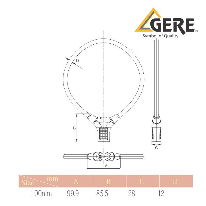 GERE CL32-20815 BICYCLE CABLE COMBINATION LOCK