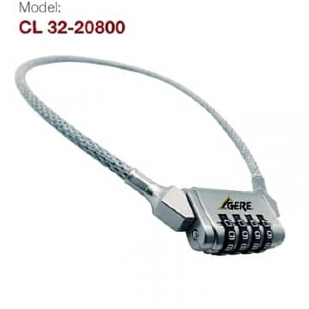 GERE CL32-20800 BICYCLE CABLE COMBINATION LOCK GERE CL32-20800 BICYCLE CABLE COMBINATION LOCK