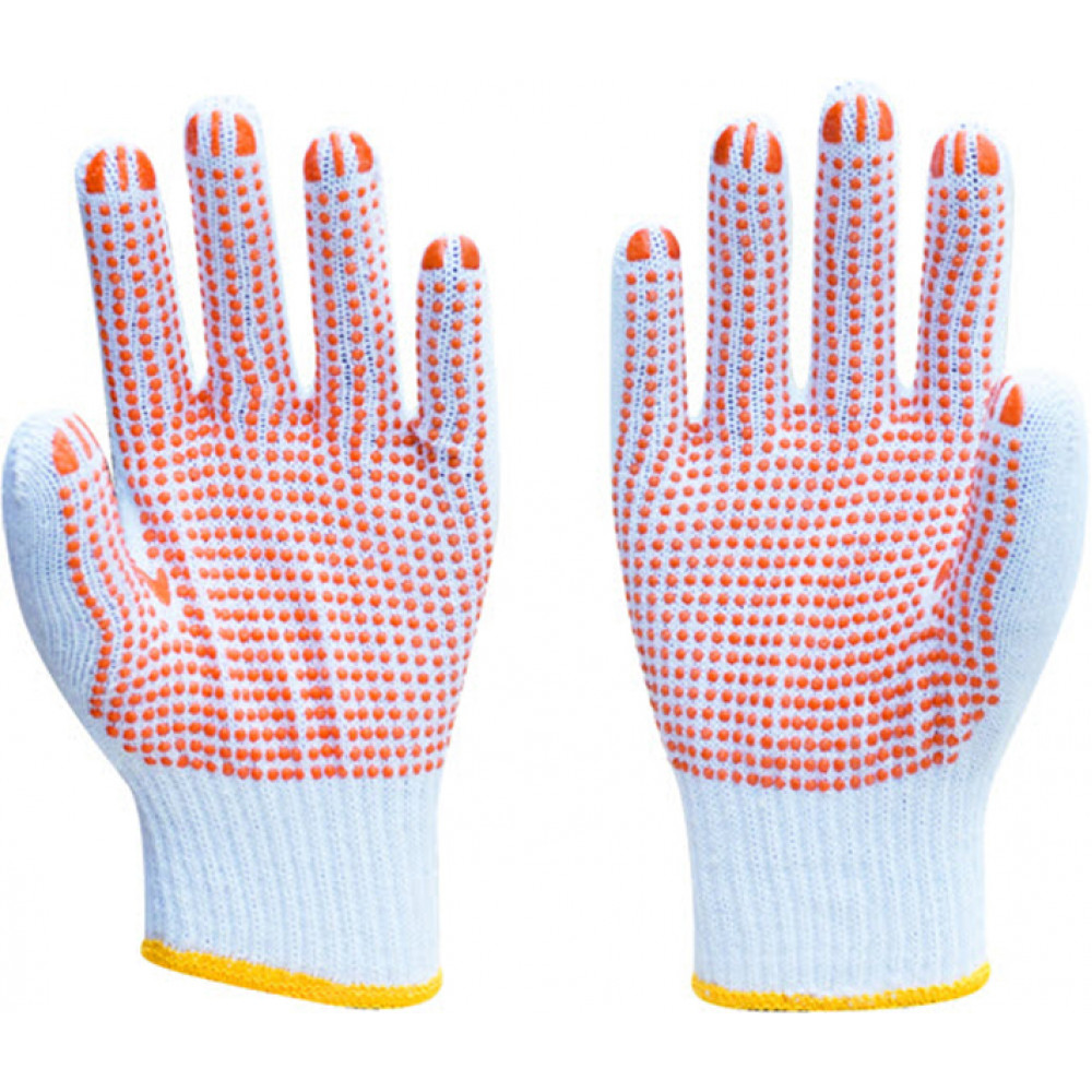 Cotton Work Gloves with Rubber Grip Dots