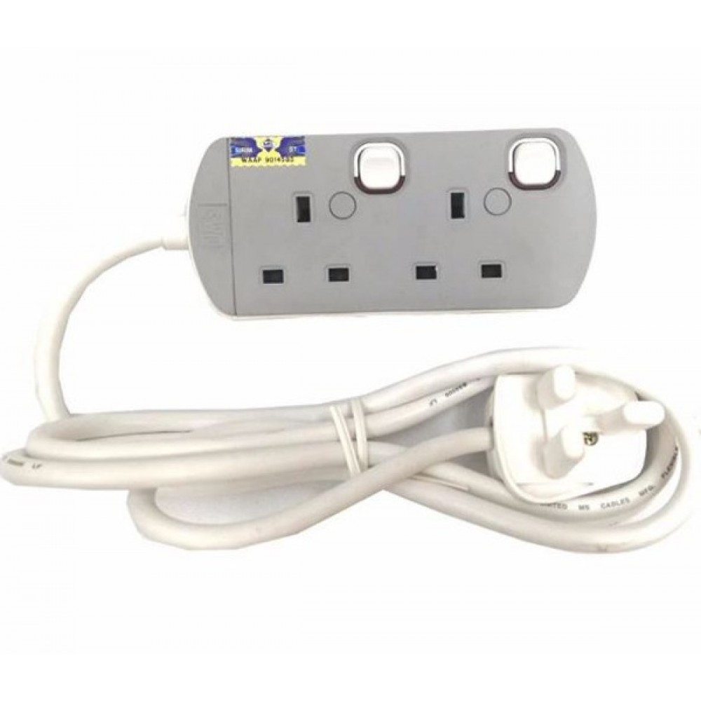 UMS Sirim Approved 2 Gang Portable Socket Trailing Extensions Socket Outlet