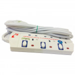 UK Multi Extension Socket-Neon Switch 3 GANG