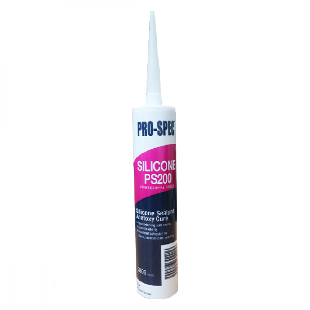 PRO-SPEC SILICONE PS200 280G SILICONE SEALANT ACETOXY CURE (BLACK) PRO-SPEC SILICONE PS200 280G SILICONE SEALANT ACETOXY CURE (BLACK)