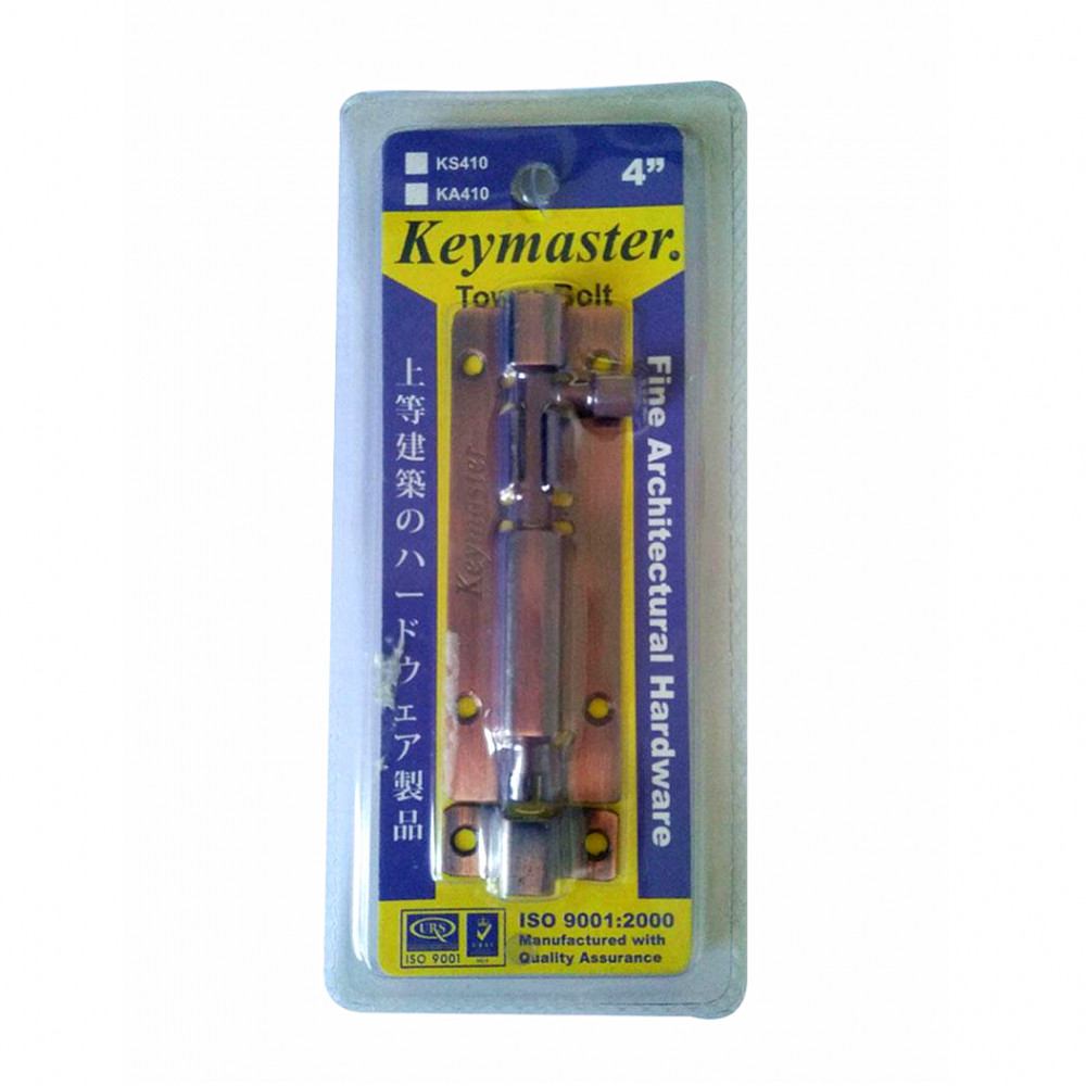 KEYMASTER Door Tower Bolt (Copper Color) - AVAILABLE in 4'' | 6" | 8" 