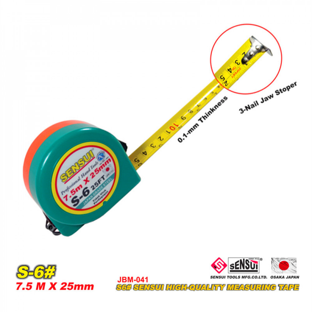 SENSUI S-6 MEASURING TAPE 7.5M X 25MM SENSUI S-6 MEASURING TAPE 7.5M X 25MM