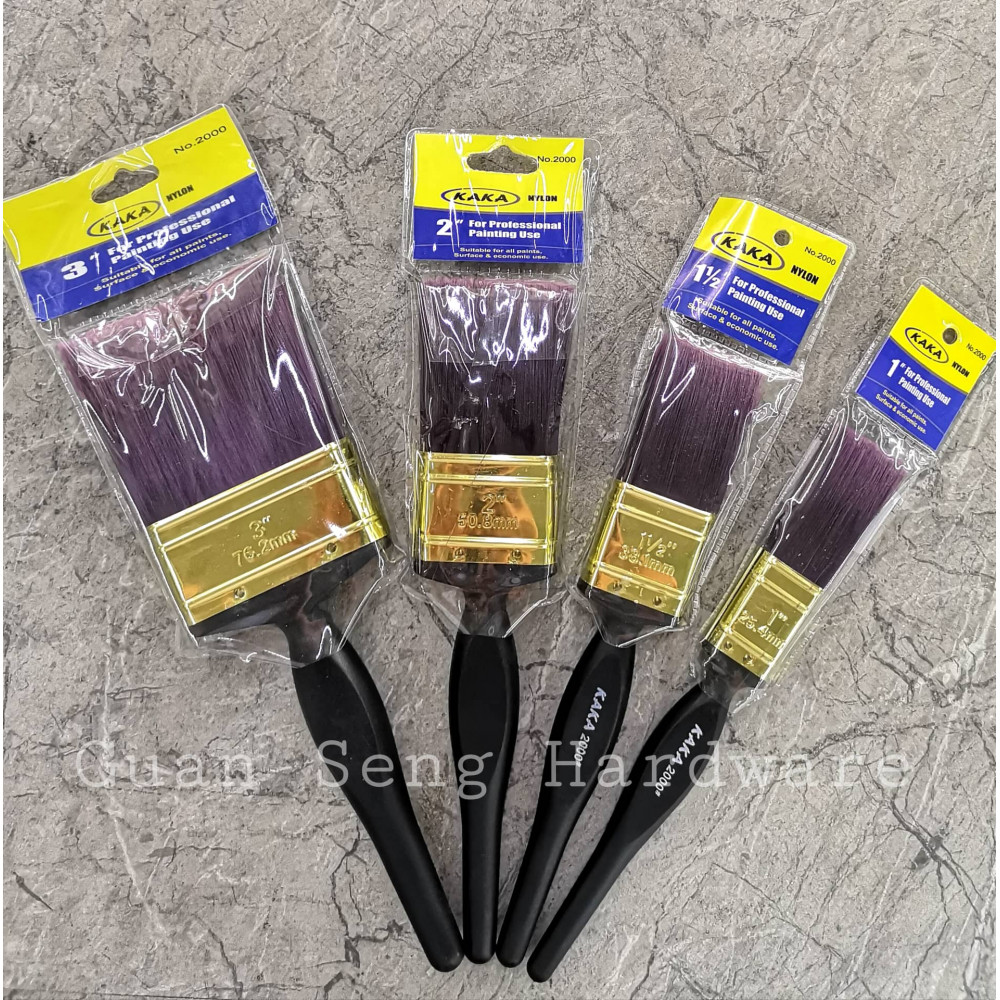 KAKA2000 HALAL Professional Nylon Paint Brush - [ 1" / 1.5" / 2" / 3" ]