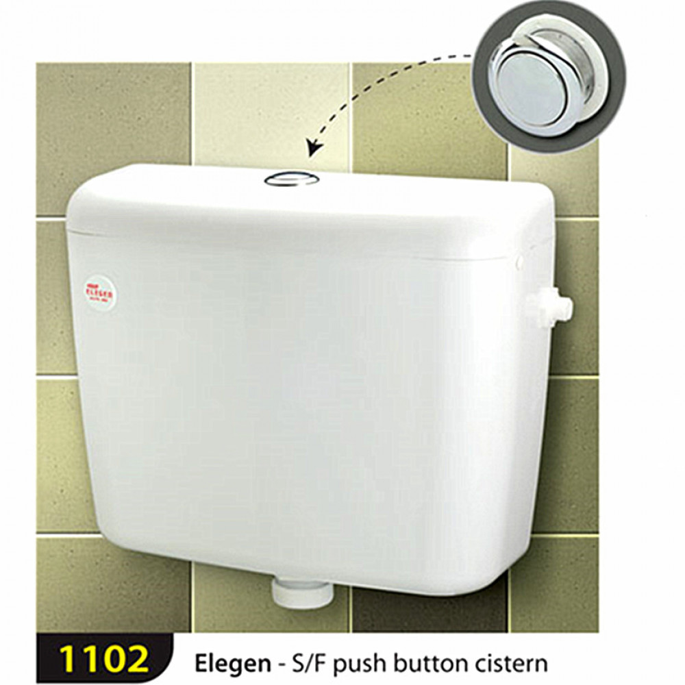 Techplas 1102-LL Low Level Single Flush Down Push Button Plastic Cistern 9 liters (WHITE)