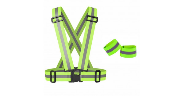 Safety High Visibility Adjustable Reflective Vest (Neon Green)