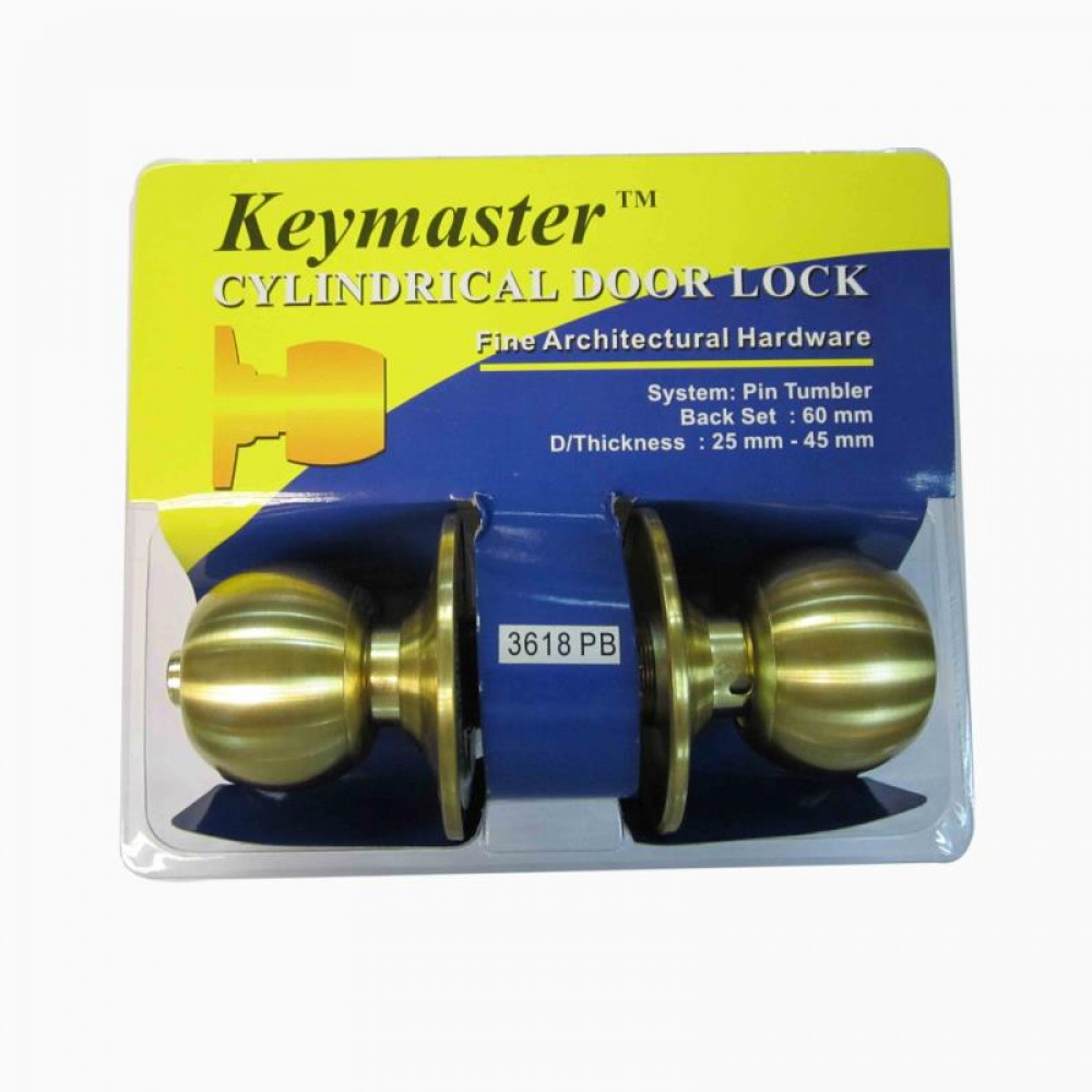 KEYMASTER CYLINDRICAL DOOR LOCK #3618PB KEYMASTER CYLINDRICAL DOOR LOCK #3618PB