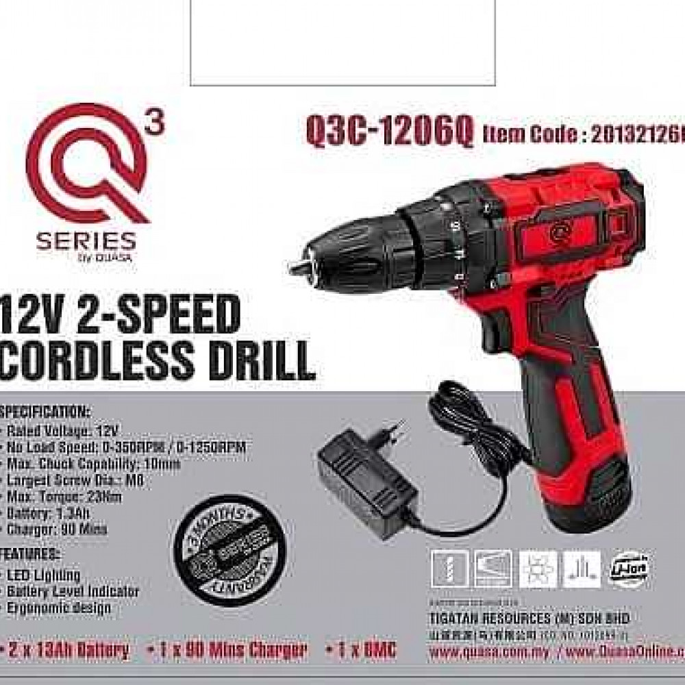 QUASA Q3C-1206Q 12V 2-Speed Cordless Drill