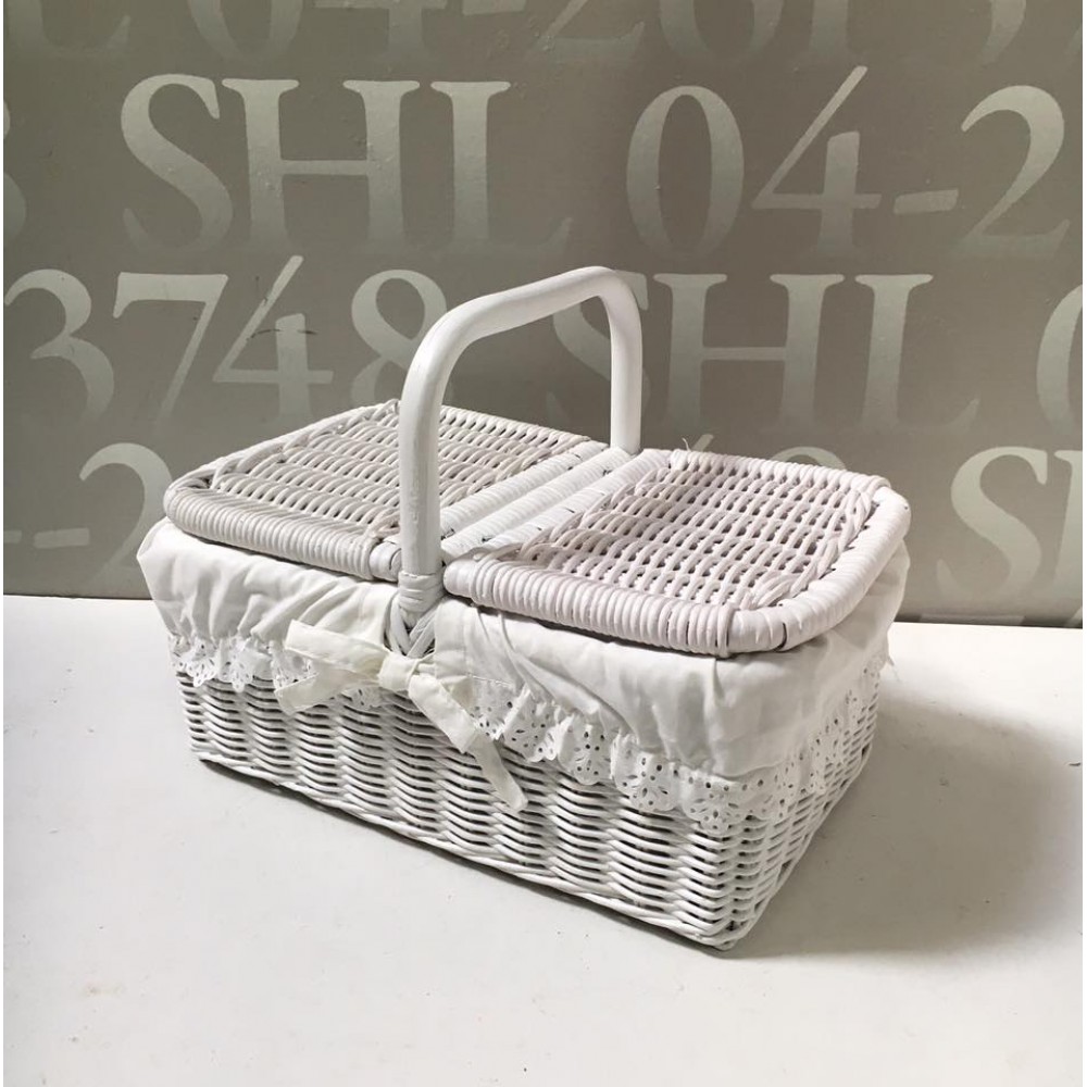 White Rattan Basket White Rattan Basket