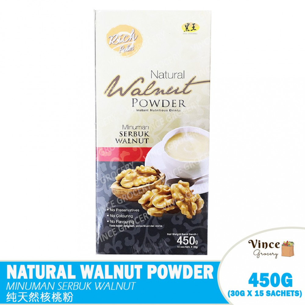 HEI HWANG Natural Walnut Powder| 黑王纯天然核桃粉 15's x 30G HEI HWANG Natural Walnut Powder| 黑王纯天然核桃粉 15's x 30G