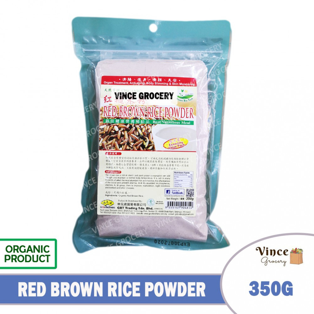 GREEN BIO TECH Red Brown Rice Powder 红糙米粉 350G GREEN BIO TECH Red Brown Rice Powder 红糙米粉 350G