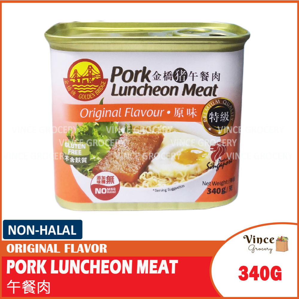 GOLDEN BRIDGE Pork Luncheon Meat Original Flavor | 金桥猪午餐肉 原味 340G GOLDEN BRIDGE Pork Luncheon Meat Original Flavor | 金桥猪午餐肉 原味 340G