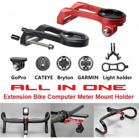 image of ALL IN ONE Extension Bike Computer Meter Mount Holder For GARMIN Edge, Bryton, GoPro, Cateye & Camcorder