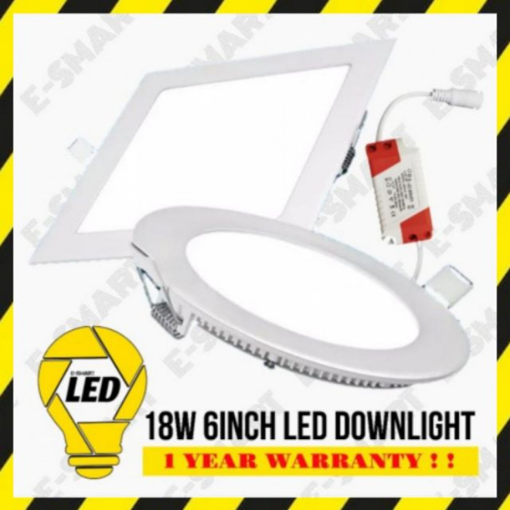 6” 18W LED DOWNLIGHT ROUND/SQUARE 6500K DAYLIGHT (CUT OUT SIZE D150MM) LAMPU LED 6” 18W LED DOWNLIGHT ROUND/SQUARE 6500K DAYLIGHT (CUT OUT SIZE D150MM) LAMPU LED