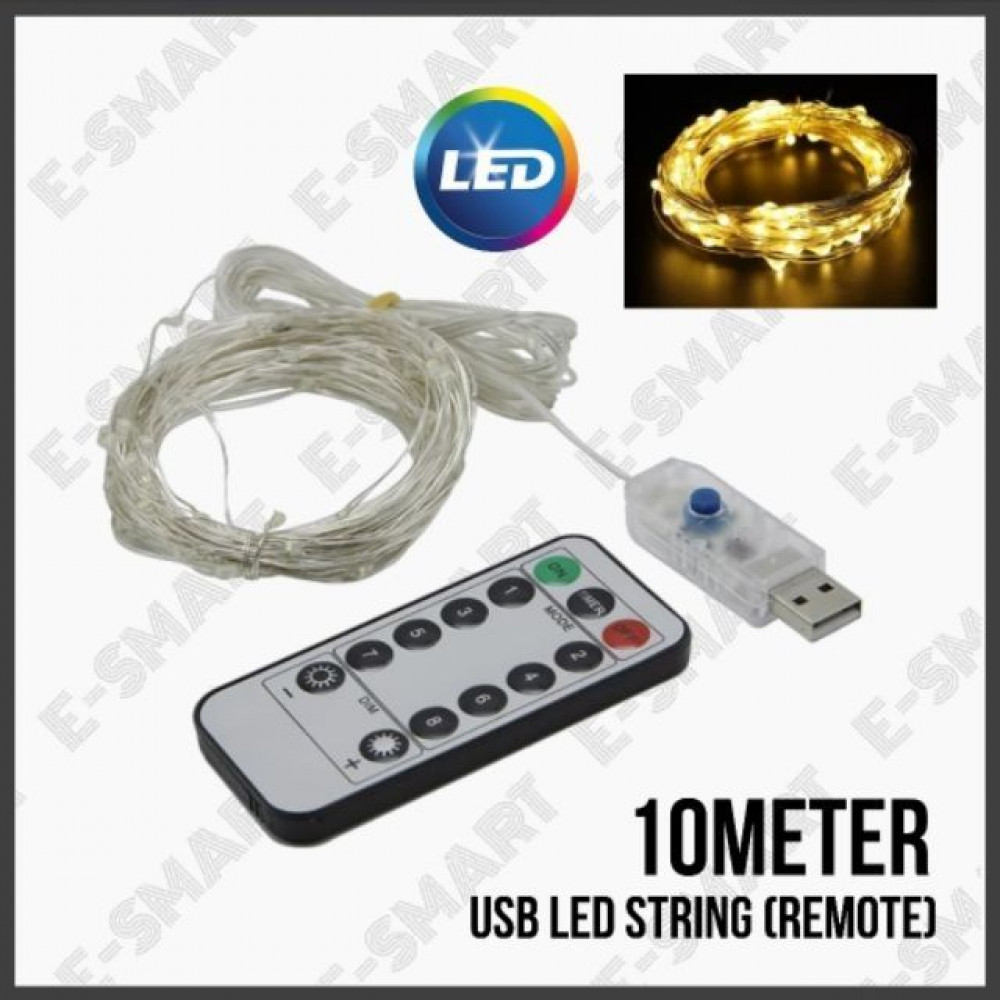 E-SMART 10METER X USB LED STRING LIGHT REMOTE CONTROL DIMMABLE (WARM WHITE) E-SMART 10METER X USB LED STRING LIGHT REMOTE CONTROL DIMMABLE (WARM WHITE)