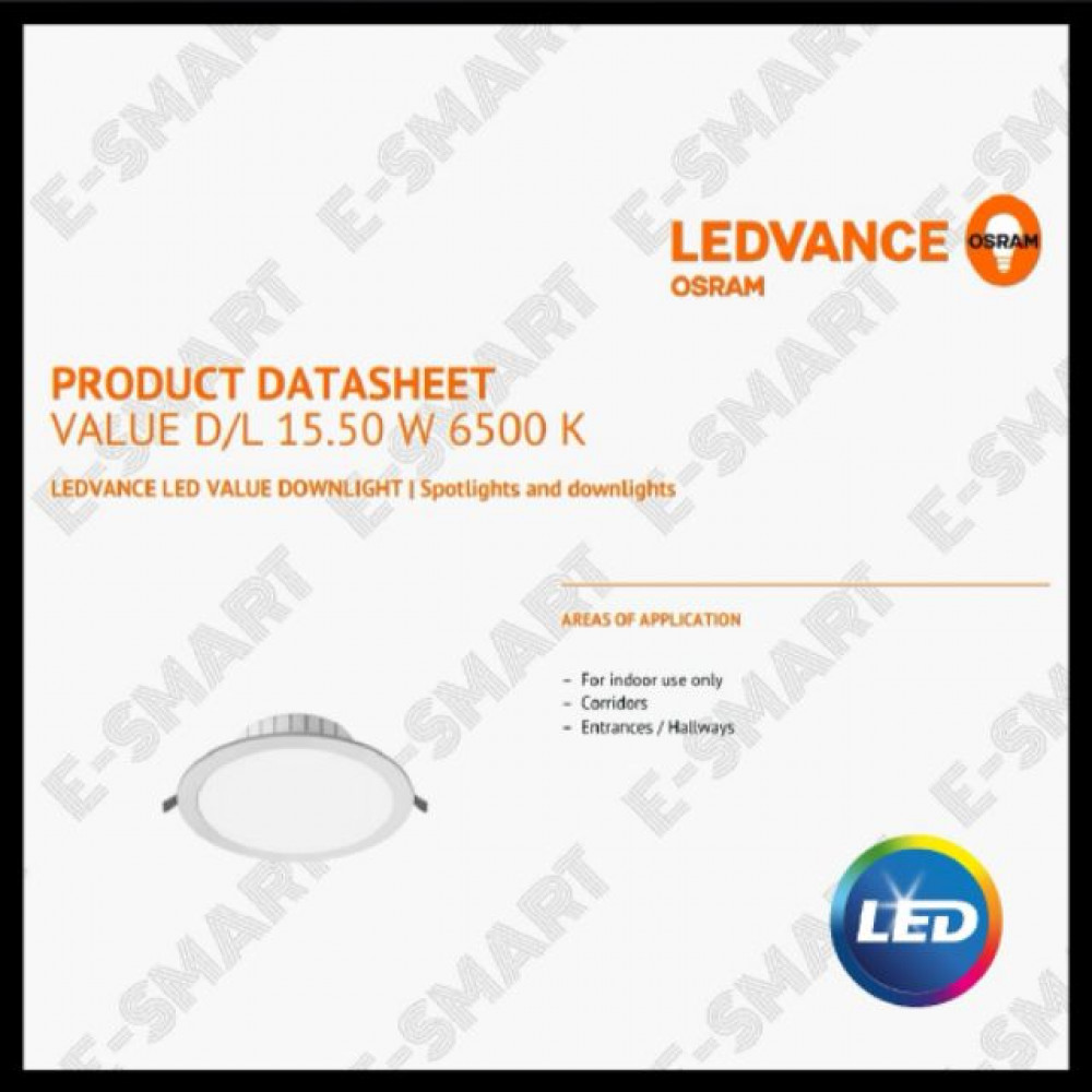 OSRAM LED DOWNLIGHT 15.5W 8” 830 840 865 LEDVALUE DOWNLIGHT OSRAM LED DOWNLIGHT 15.5W 8” 830 840 865 LEDVALUE DOWNLIGHT