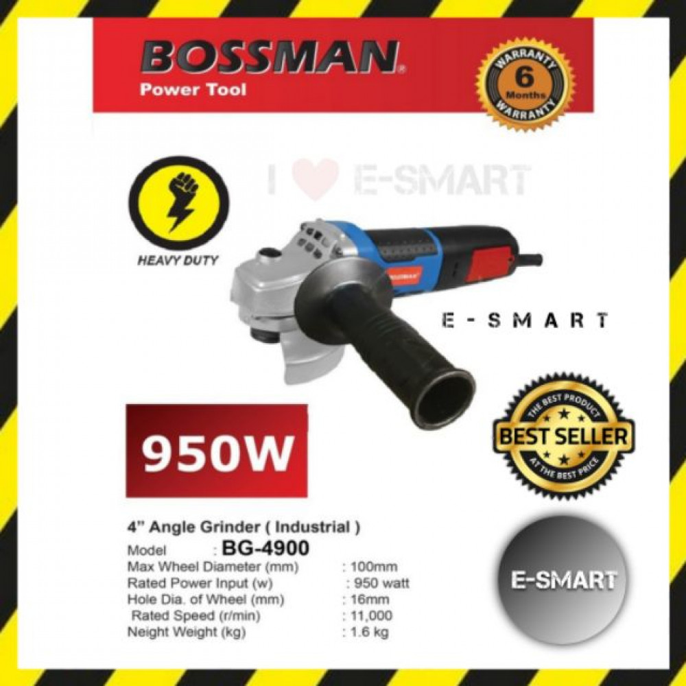 BOSSMAN BG-4900 4" Angle Grinder 950Watt BOSSMAN BG-4900 4" Angle Grinder 950Watt