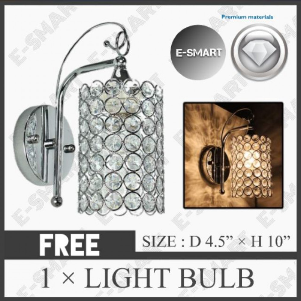 LIGHT DREAM K9 CRYSTAL DECORATIVE WALL LIGHT SILVER CHROME (E27) LIGHT DREAM K9 CRYSTAL DECORATIVE WALL LIGHT SILVER CHROME (E27)